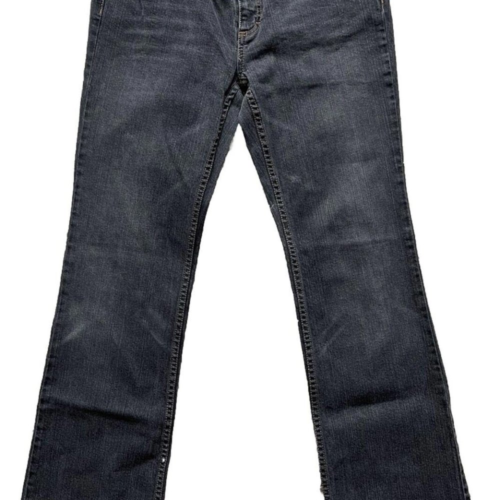 Harley Davidson Black Denim Jeans Women's Size 10 Long Flared Stretch Bootcut